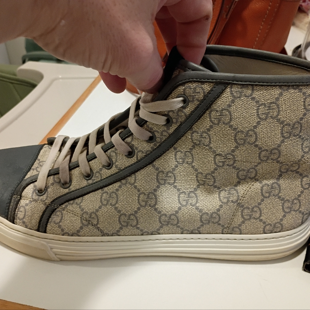 Gucci Beige High-Top Sneakers